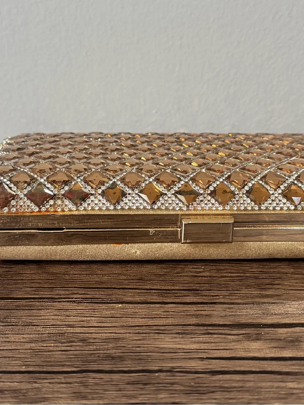 Gold Rhinestone Evening Clutch - Elegant Sparkle